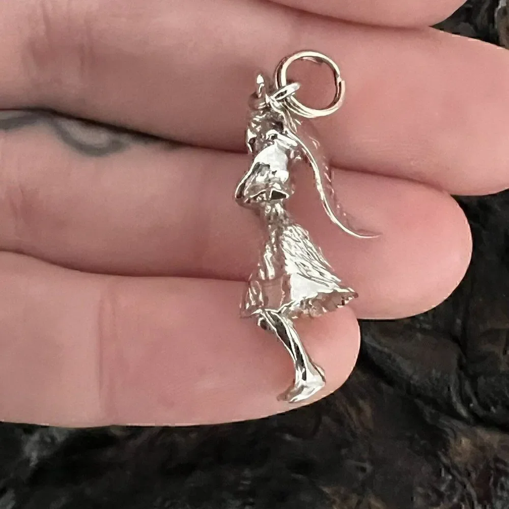 Vintage Sterling Silver Charm Hawaii Hawaiian Hula Girl Dancing Vacation Holiday